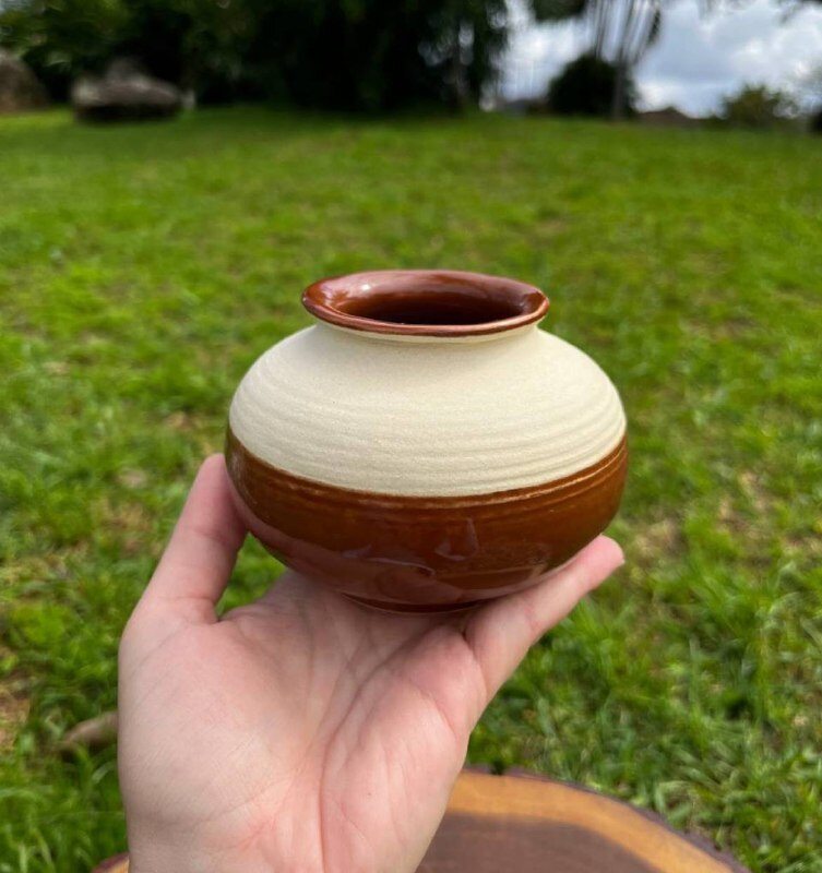 Vaso Marrom Torno 